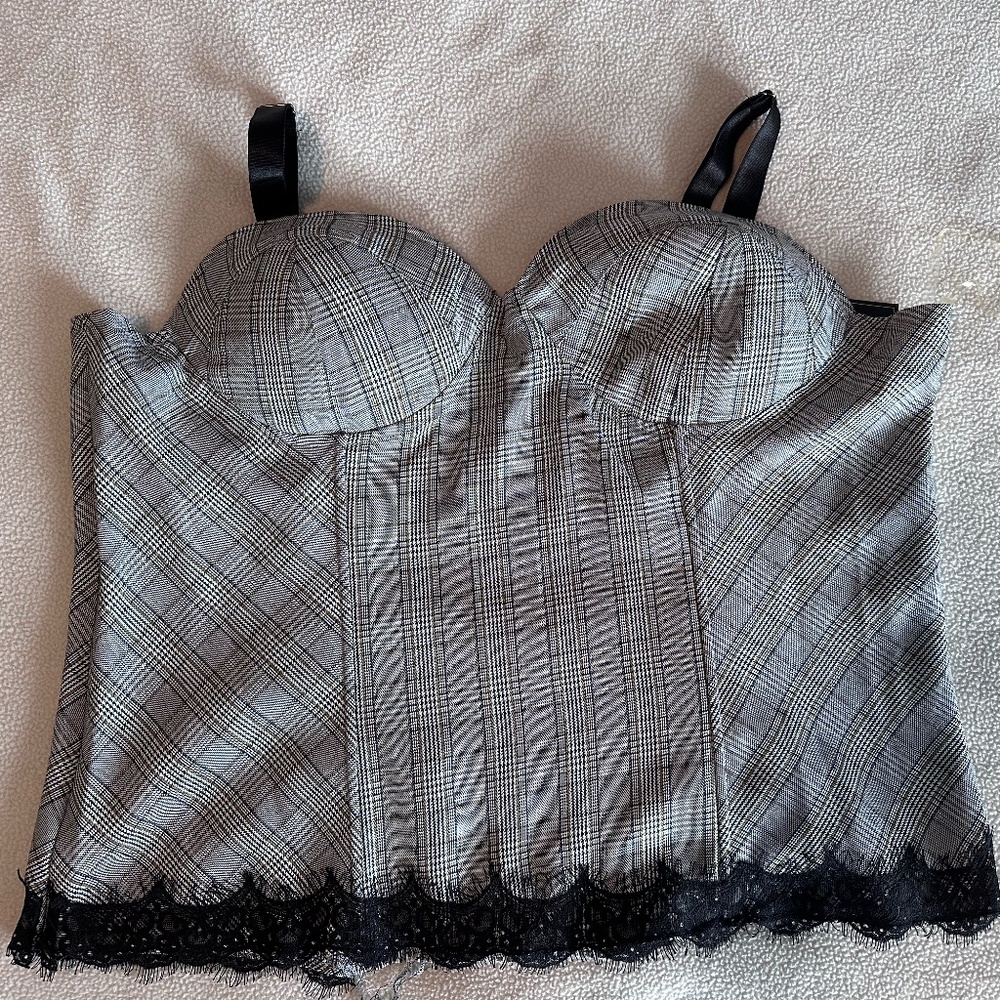 Plus Size Corset Style Semi-Cropped Top - 3X (May Fit Like a 2X)